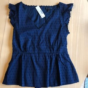 J crew v neck peplum top